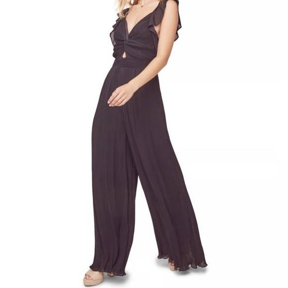 ASTR The Label NWT Pleated Ruffled Formal Jumpsuit SZ Large - Picture 1 of 13